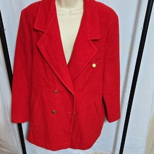 Winter Time by Herman Kay Red Women's Double Breast Pea Coat